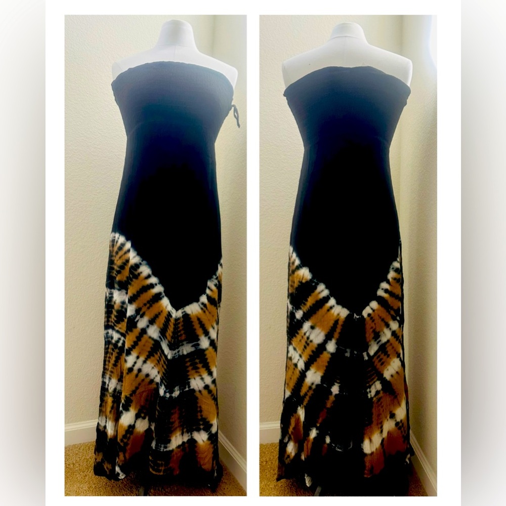 Strapless Tie Dye Maxi Dress - Size S